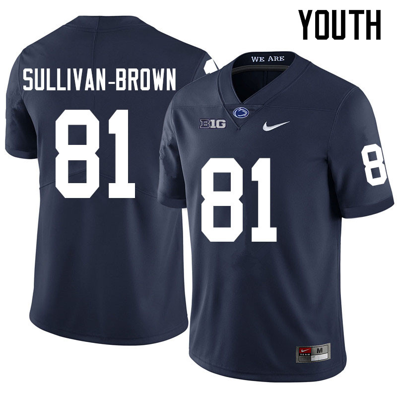 Youth #81 Cam Sullivan-Brown Penn State Nittany Lions College Football Jerseys Sale-Navy